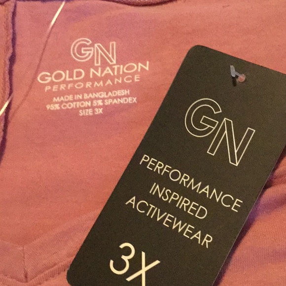 🌸NWT Gold Nation Size 3XLarge Activewear Top So Much Fun To Wear Closet Must 🌸 - Picture 7 of 8